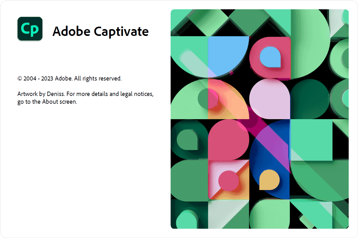 Adobe Captivate 12.6.0.63 หน้าจอการใช้งานของโปรแกรม Adobe Captivate 12.6.0.63