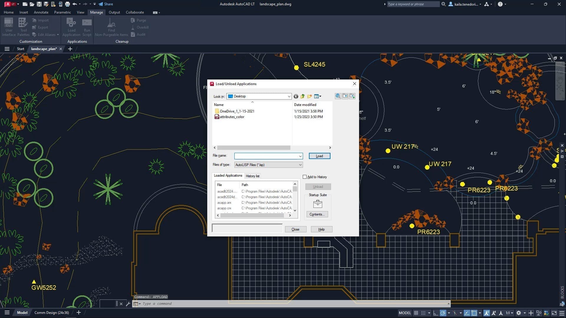 ภาพหน้าจอโปรแกรม Autodesk AutoCAD LT 2024.1.8 (x64)