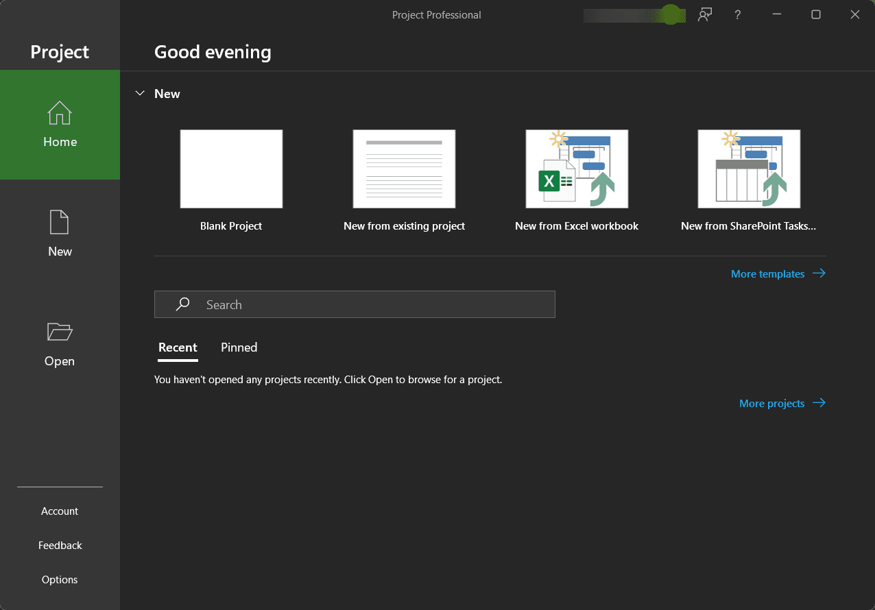 หน้าจอการใช้งานของโปรแกรม ดาวน์โหลด Microsoft Project Pro ฟรีถาวร