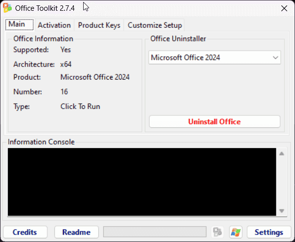 Microsoft Toolkit 2.7.4 ภาพหน้าจอโปรแกรม Microsoft Toolkit 2.7.4