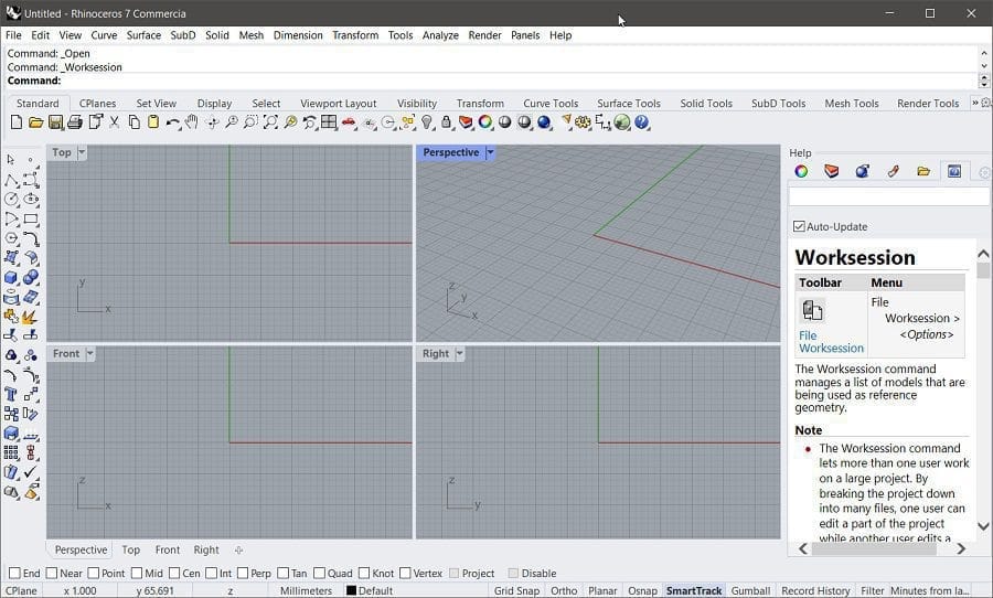 ภาพประกอบการใช้งานโปรแกรม Rhinoceros 3D 7.34 (Full) ลำดับที่ 2