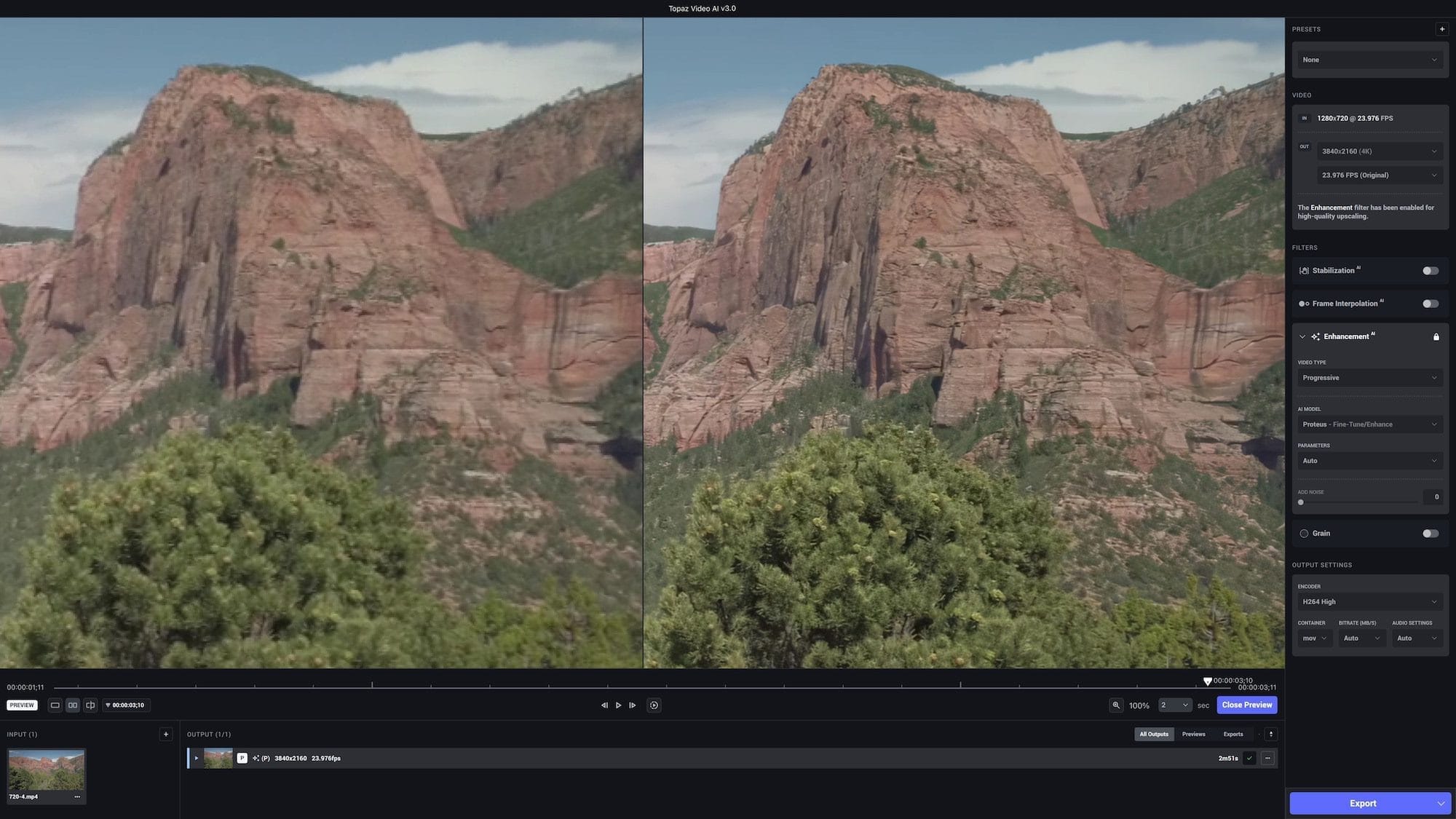 Topaz Video Pro 1.7.0 ภาพหน้าจอโปรแกรม Topaz Video Pro 1.7.0