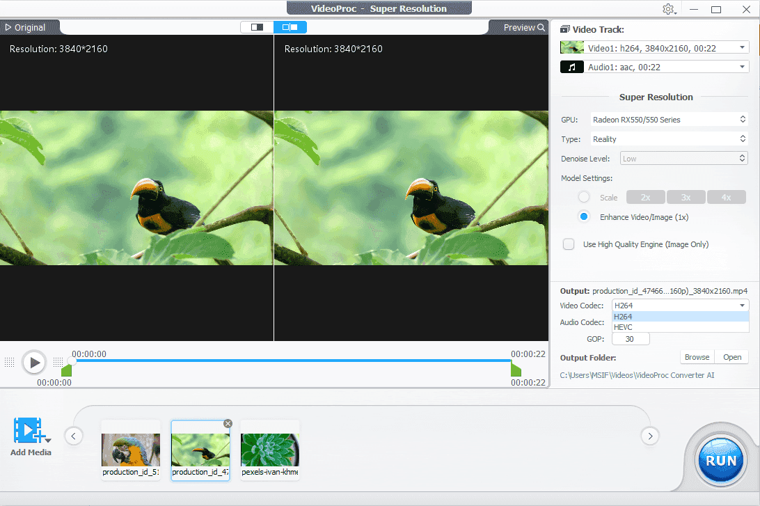 หน้าจอการใช้งานของโปรแกรม VideoProc Converter AI 8.9